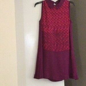 Chic Sleeveless Red and Purple Dress